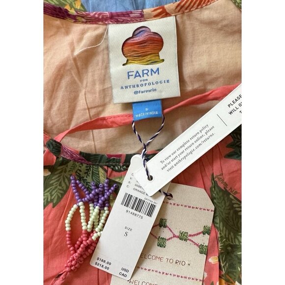 NWT Size S - Farm Rio 100% Cotton Halter Floral Tiered Mini Dress (NWT US$ 188) - Picture 8 of 15